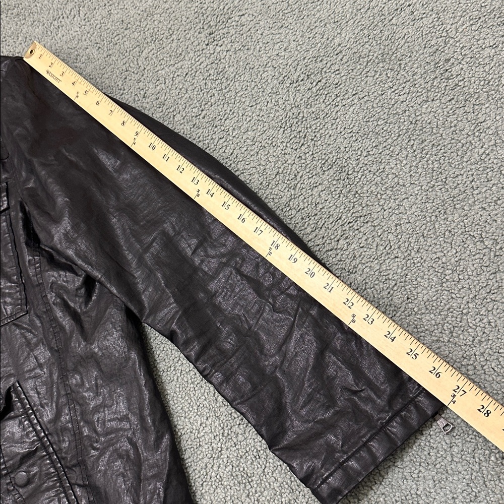 John Varvatos Collection Black Coated Linen Jacket w/ stow hood men’s 56 - Picture 12 of 13